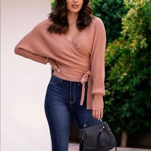 NWT Mauve Tie-Front Top - XL